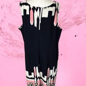 Maya Brooke Pink and Black Midi A-Line Skirt for Casual Wear. NWOT. Size 2X.